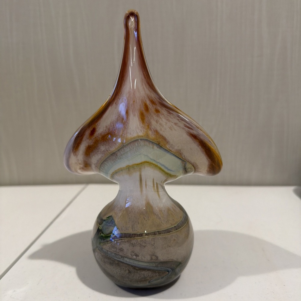 Vtg RARE Mtarfa Glassblowers Malta Signed Jack In The Pulpit Vase Valletta Glass - Picture 3 of 9